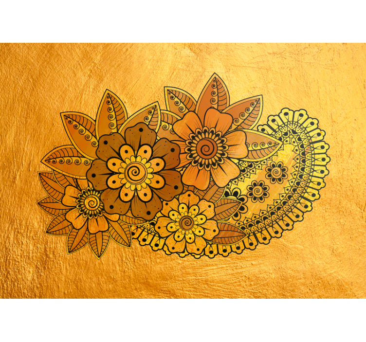 Yellow floral design flower wall mural - TenStickers