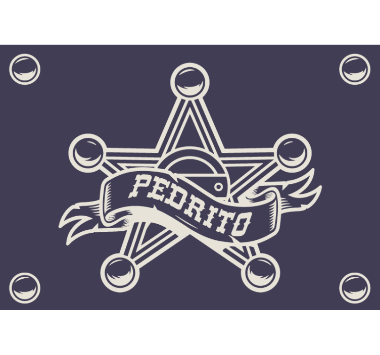 Childrens wall mural custom sheriff badge - TenStickers