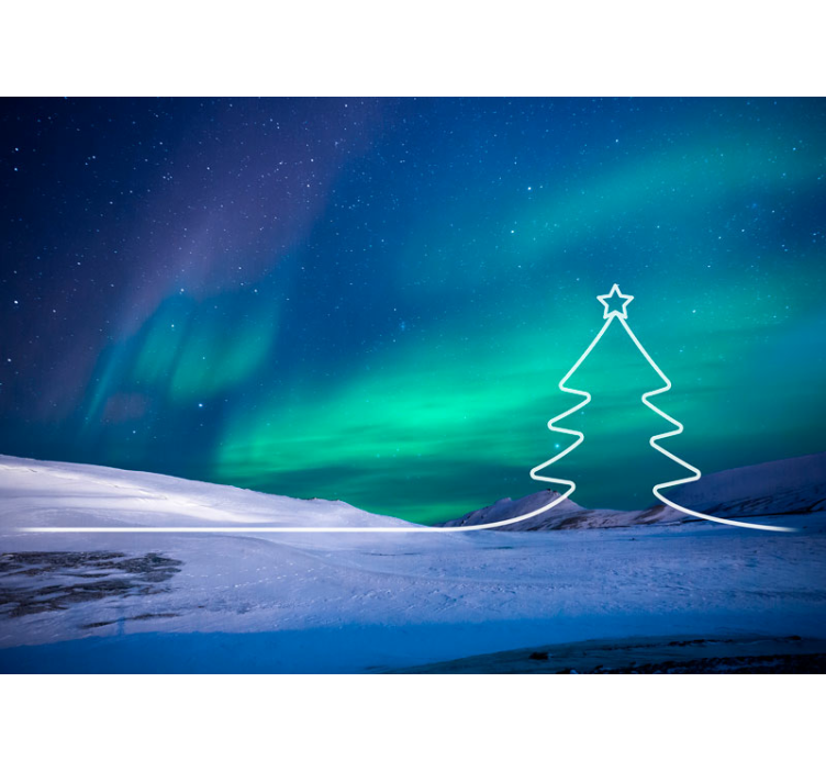 Christmas tree Line Lounge Photo Wallpaper - TenStickers