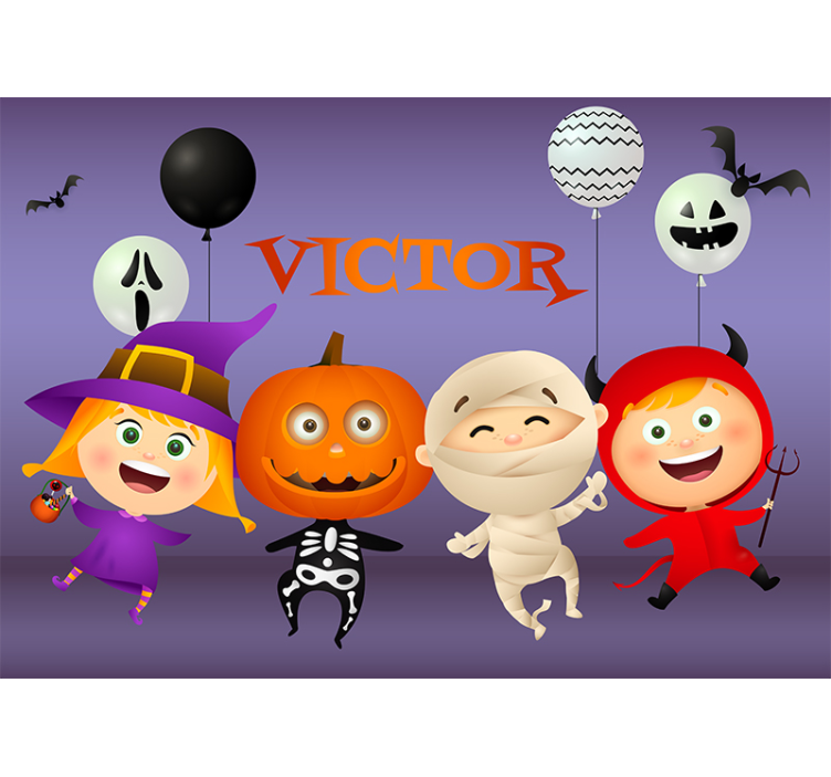 Wall mural halloween spooky playful pals - TenStickers