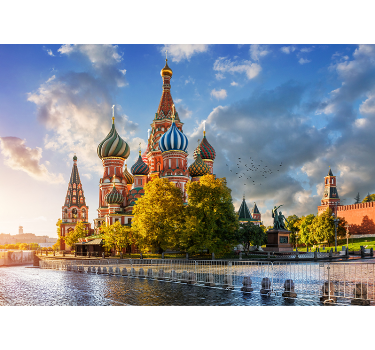 St. basil's cathedral on red square wall mural - TenStickers