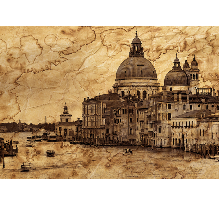 Italian canal narrow road wall mural wall mural - TenStickers