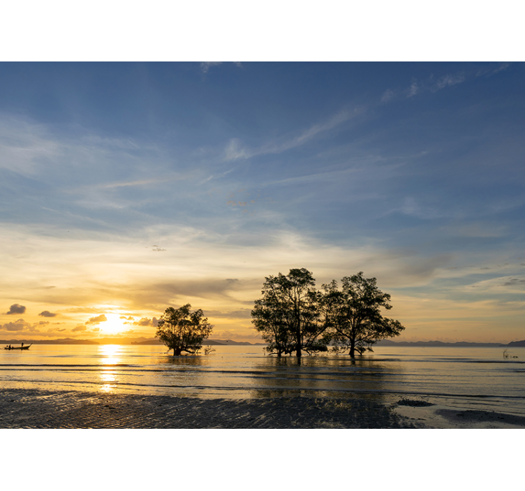 Serene Sunset landscape wall mural - TenStickers