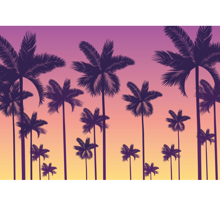 Tropical Palm Silhouettes wall mural nature - TenStickers