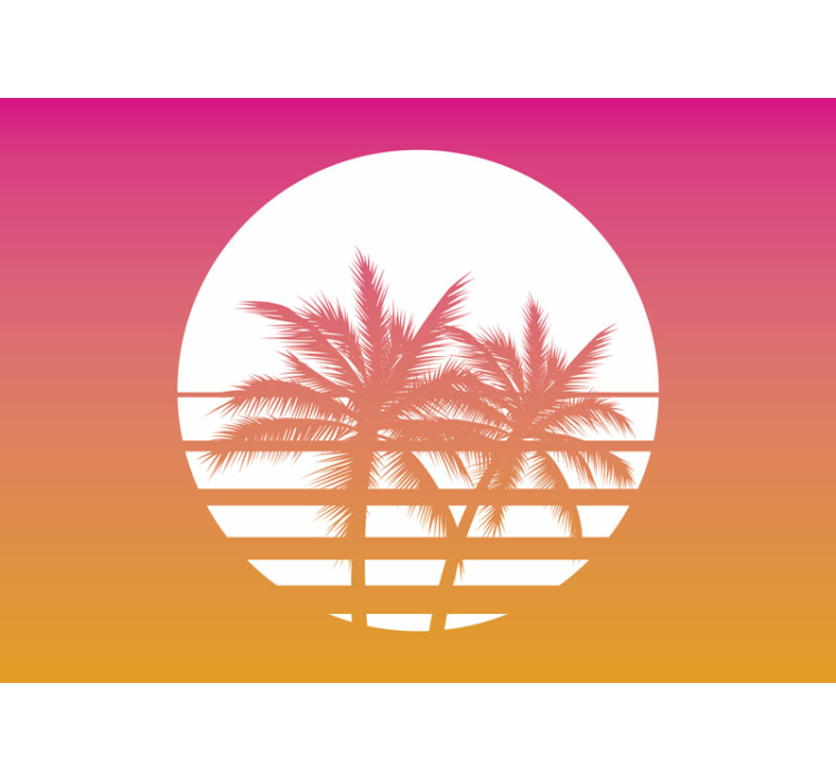 Palm Sunset Silhouette wall mural nature - TenStickers