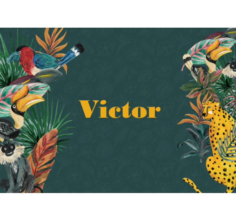 Personalised kids jungle custom wall mural - TenStickers