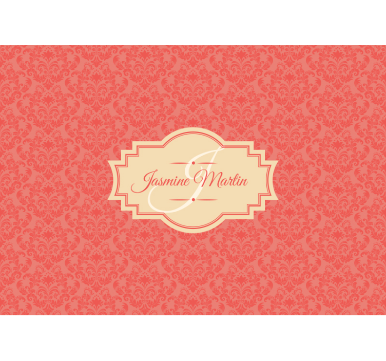 Pink vintage design with initial wall mural - TenStickers