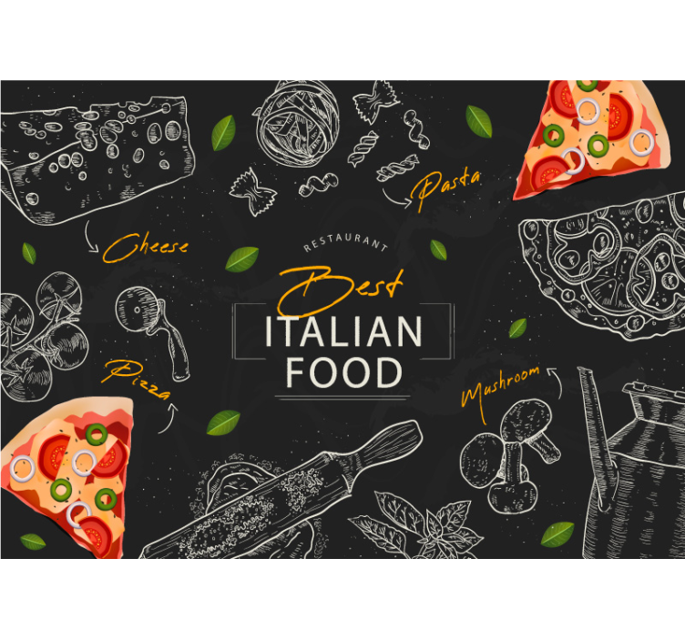 Music wall mural italian culinary treats - TenStickers