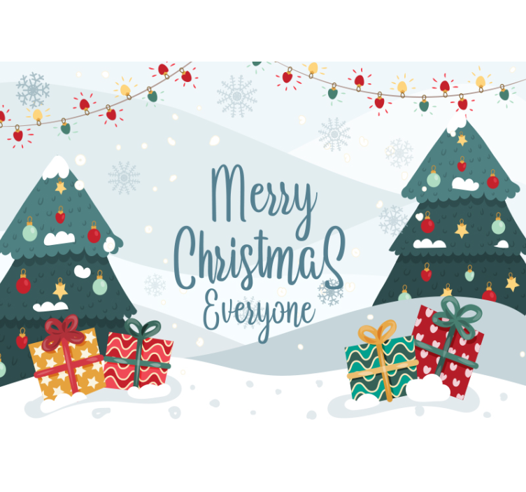 Christmas Tree Gifts christmas wall mural - TenStickers