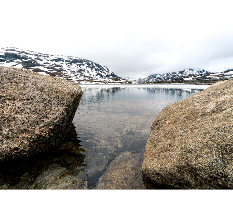 Landscape wall mural serene mountain echoes - TenStickers