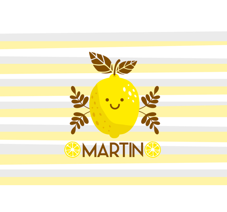 Smiling Lemon Decor personalized wall mural - TenStickers