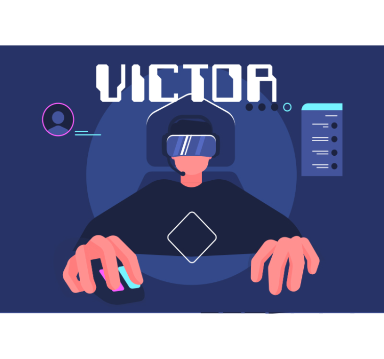 Gamer boy custom wall mural - TenStickers