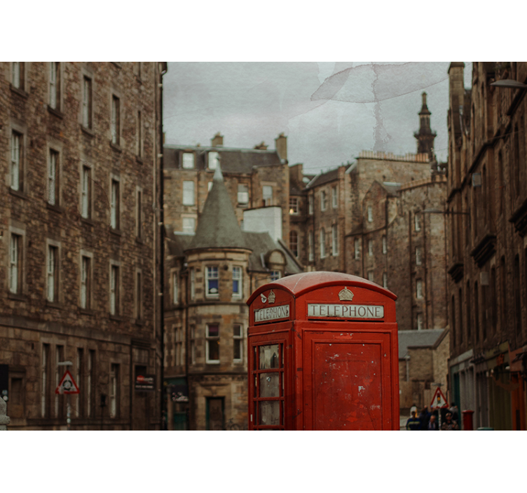 Wall mural london iconic london phone booth - TenStickers