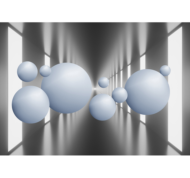 Floating Spheres Arrangement wall mural 3d - TenStickers