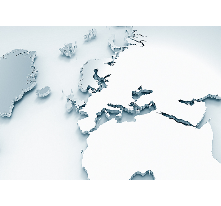 3D effect world map wall Mural - TenStickers