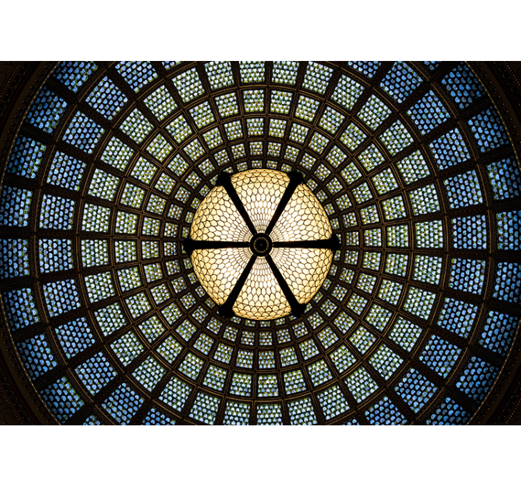 Stained glass landsape Classic Art Wall Mural - TenStickers