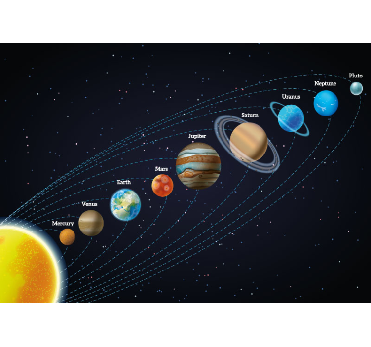 Solar system design space wall mural - TenStickers