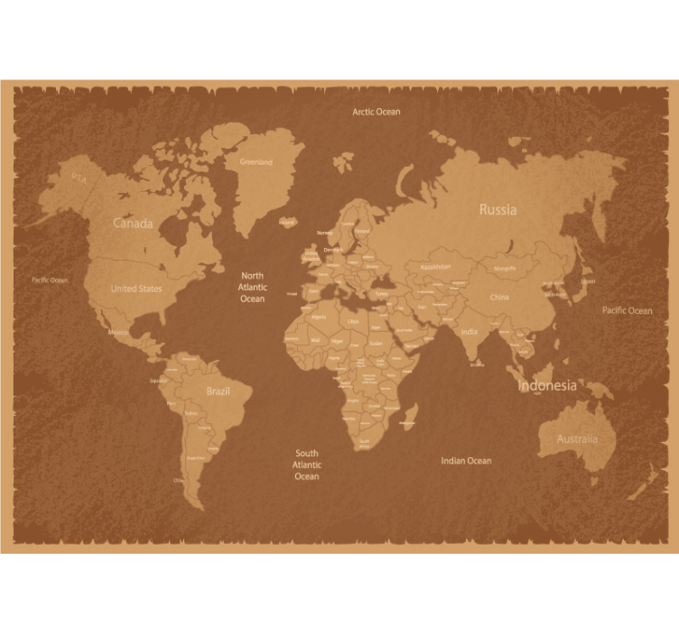 With names world map mural - TenStickers