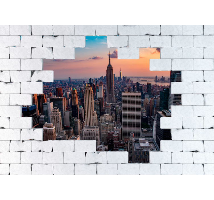 Stone mural of New York  new york wall mural - TenStickers