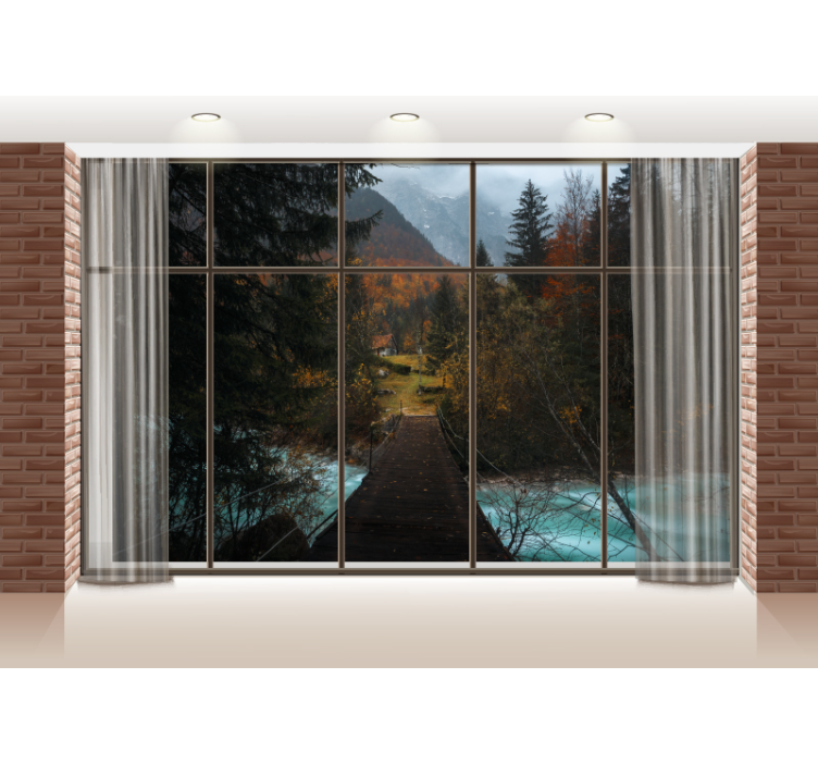 Landscape wall mural mountain pathway scene - TenStickers