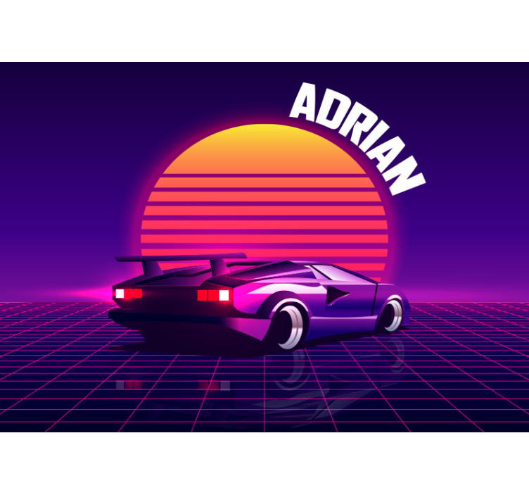 Wall mural vehicle retro racing car - TenStickers