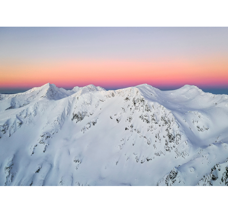 Snowy Peaks Sunset wall mural mountain - TenStickers