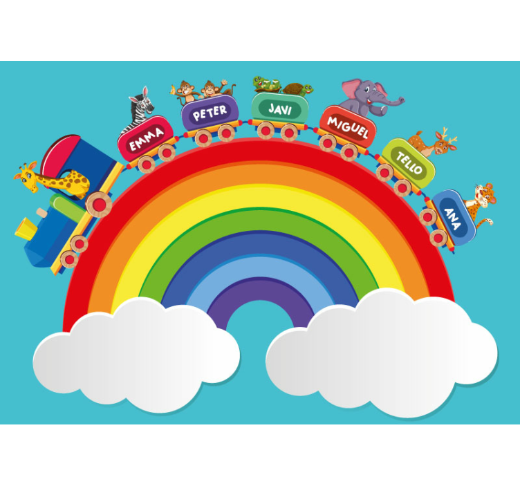 Customizable rainbow train Kids wall Murals - TenStickers