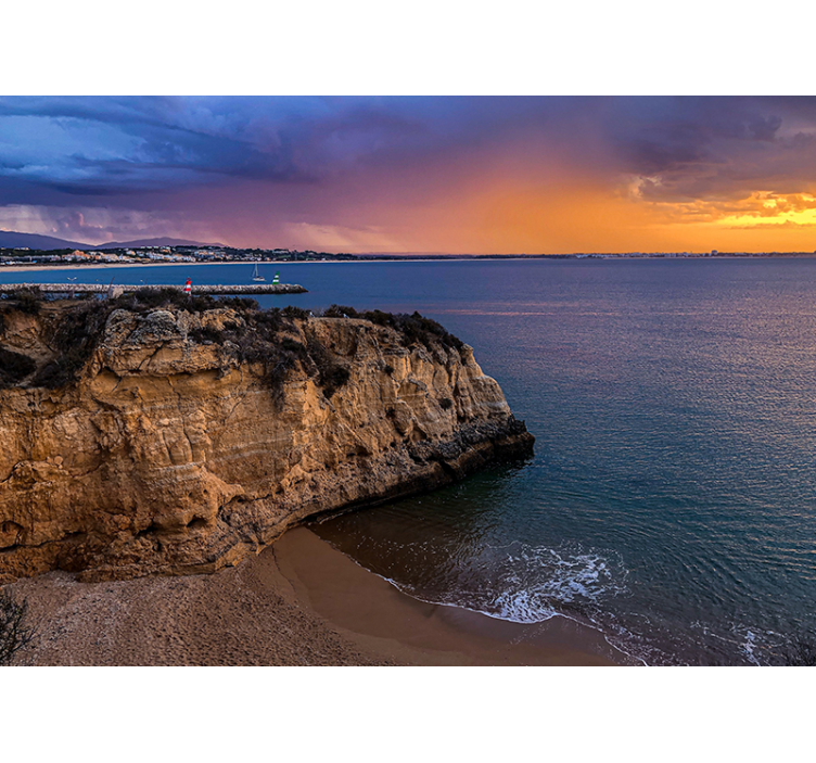 Seaside Cliff View landscape wall mural - TenStickers