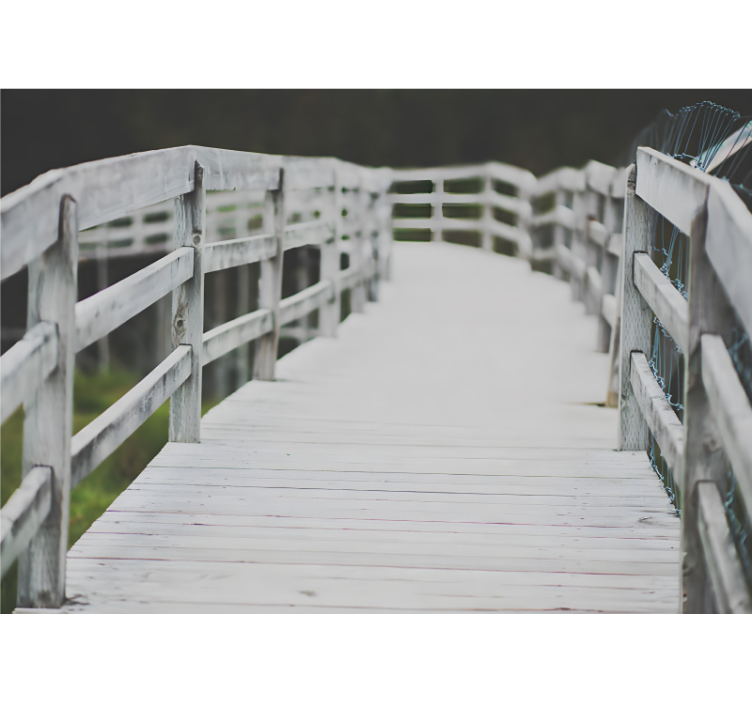 White wooden bridge image 3D Wall Mural - TenStickers