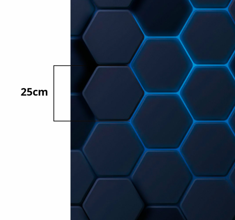 Dark neon hexagonal pattern 3d wallpaper - TenStickers