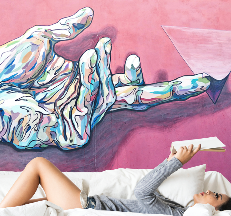 Abstract Hand Gesture art wall mural - TenStickers