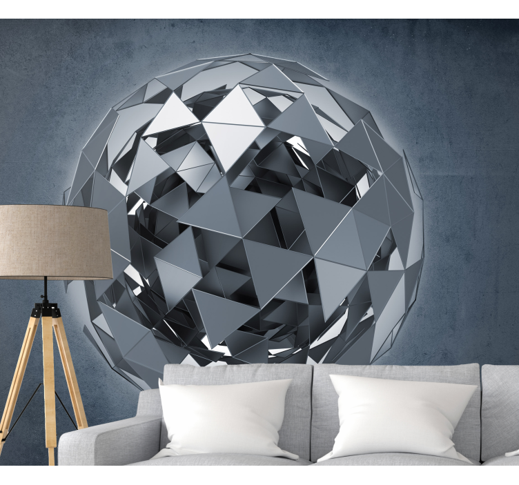 Abstract wall mural geometric sphere design - TenStickers