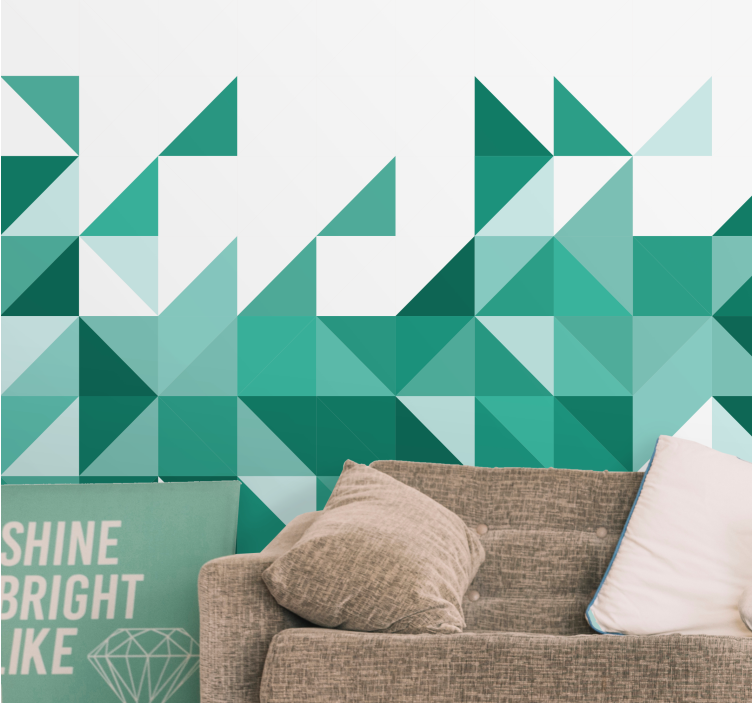 Abstract wall mural geometric triangle design - TenStickers