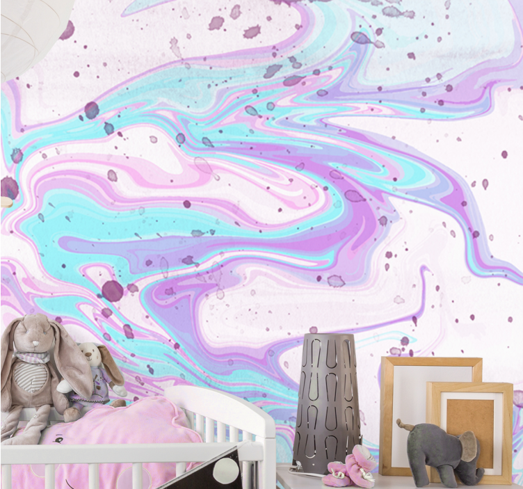 Abstract wall mural swirling pastel designs - TenStickers