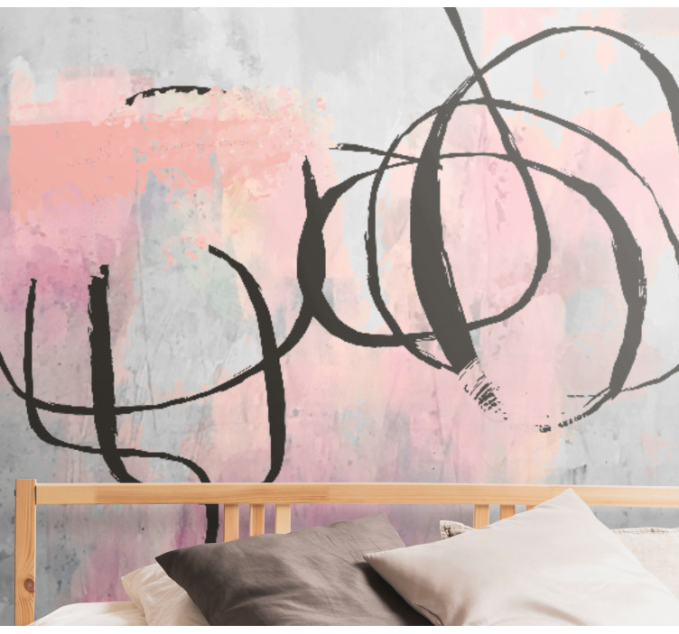 Abstract wall mural with flowing curved lines - TenStickers
