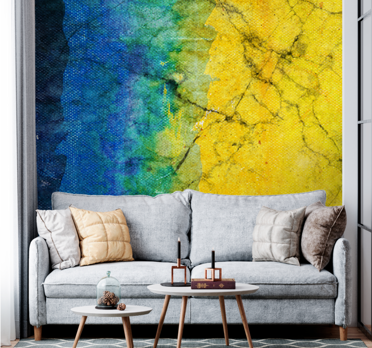 Abstract wall mural with lively color mixes - TenStickers