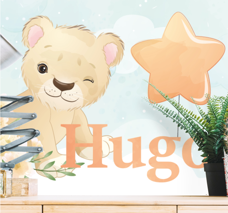 Animals wall mural cute lion design - TenStickers