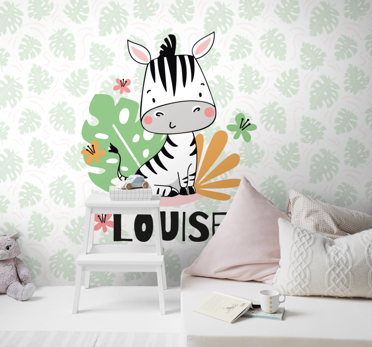 Animals wall mural cute zebra design - TenStickers