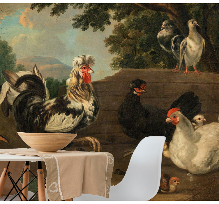 Animals wall mural farmyard birds scene - TenStickers
