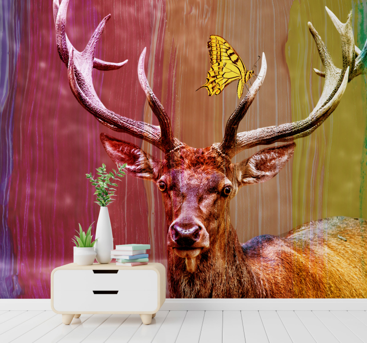 Animals wall mural majestic deer head - TenStickers