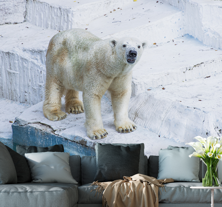 Animals wall mural polar bear pose - TenStickers