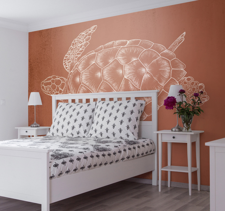 Animals wall mural sea turtle artwork - TenStickers
