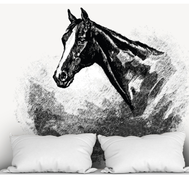 Animals wall mural stallion head - TenStickers