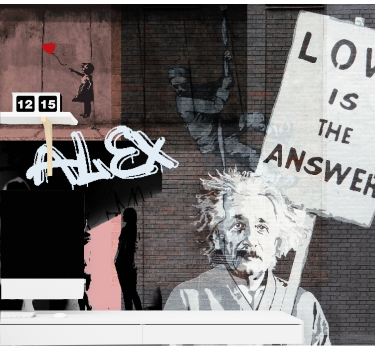 Banksy art montage Mountain wall mural - TenStickers