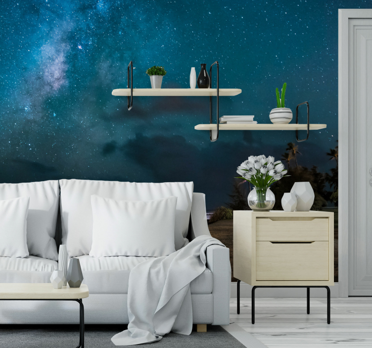 Blue Night Sky Full Of Stars Sky Wall Mural - TenStickers
