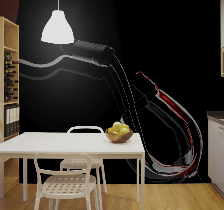 Bottle pouring wine 3D Wall Mural - TenStickers