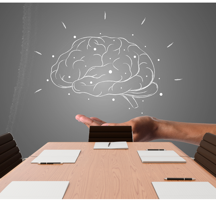 Brain in hand modern wall mural - TenStickers