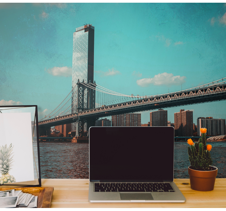 Brooklyn Bridge Perspective wall mural new york - TenStickers