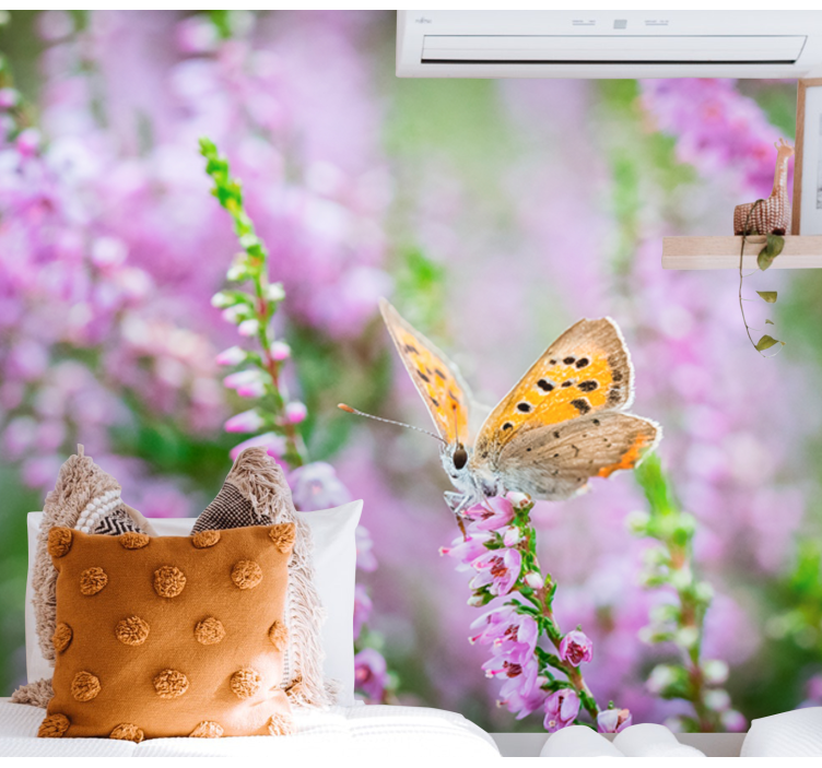 Butterfly on Blossom flower wall mural - TenStickers