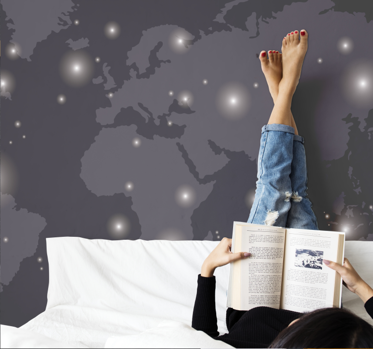 Celestial World Map world map wallpaper - TenStickers